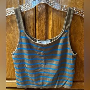 Zara Striped Crop Top Size Medium